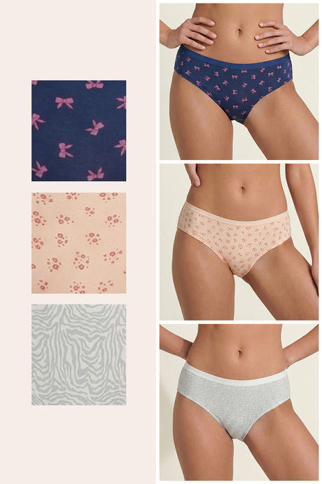 Zivame Regular Rise Full Coverage Hipster Panty (Pack of 3) - Multicolor — image 2